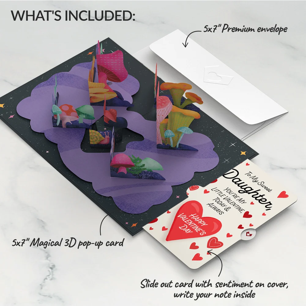 Lovepop Together We are Magic Mushrooms Valentine Pop-Up Card and Sentiment Set for Daughter - Image 2