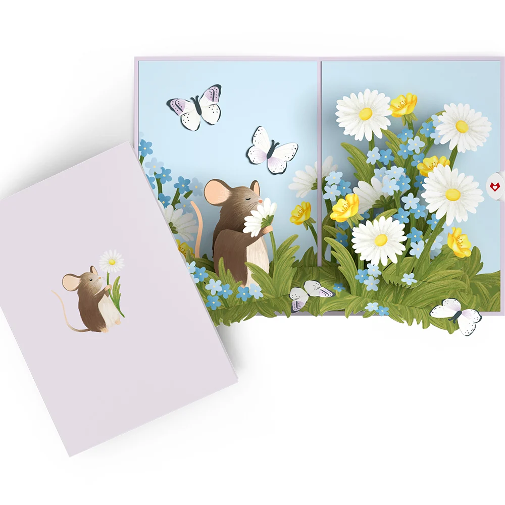 Lovepop Field Mouse in the Flowers Pop-Up Card