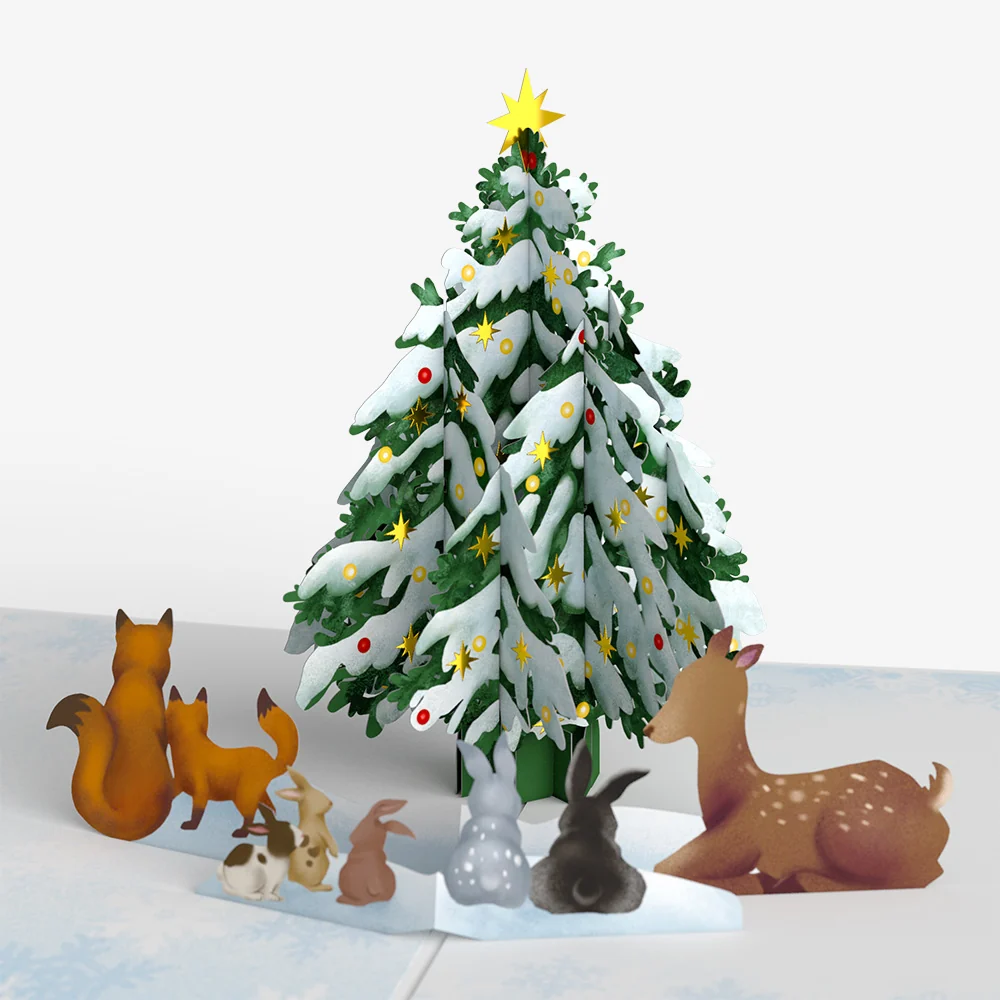 Lovepop Woodland White Christmas Pop-Up Card and Forest Friends Sentiment Set - Image 3