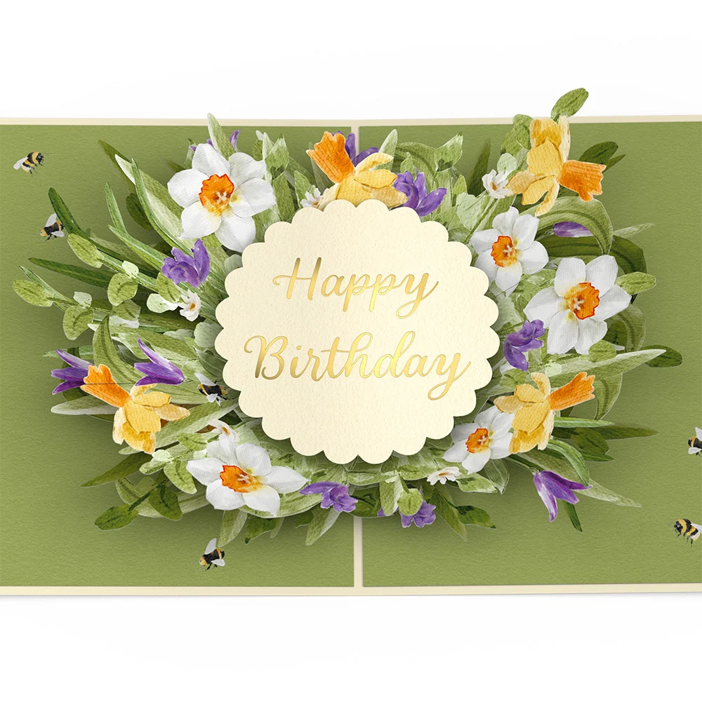 Lovepop Birthday in Bloom Pop-Up Card and Sentiment Set for Wife Cream - Image 3