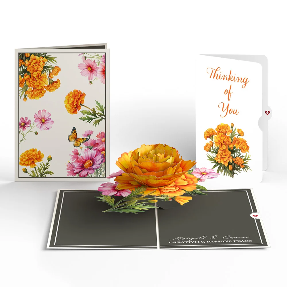 Lovepop Born to Bloom: October Birth Month Flowers Thinking of You Pop-Up Card and Sentiment Set Cream