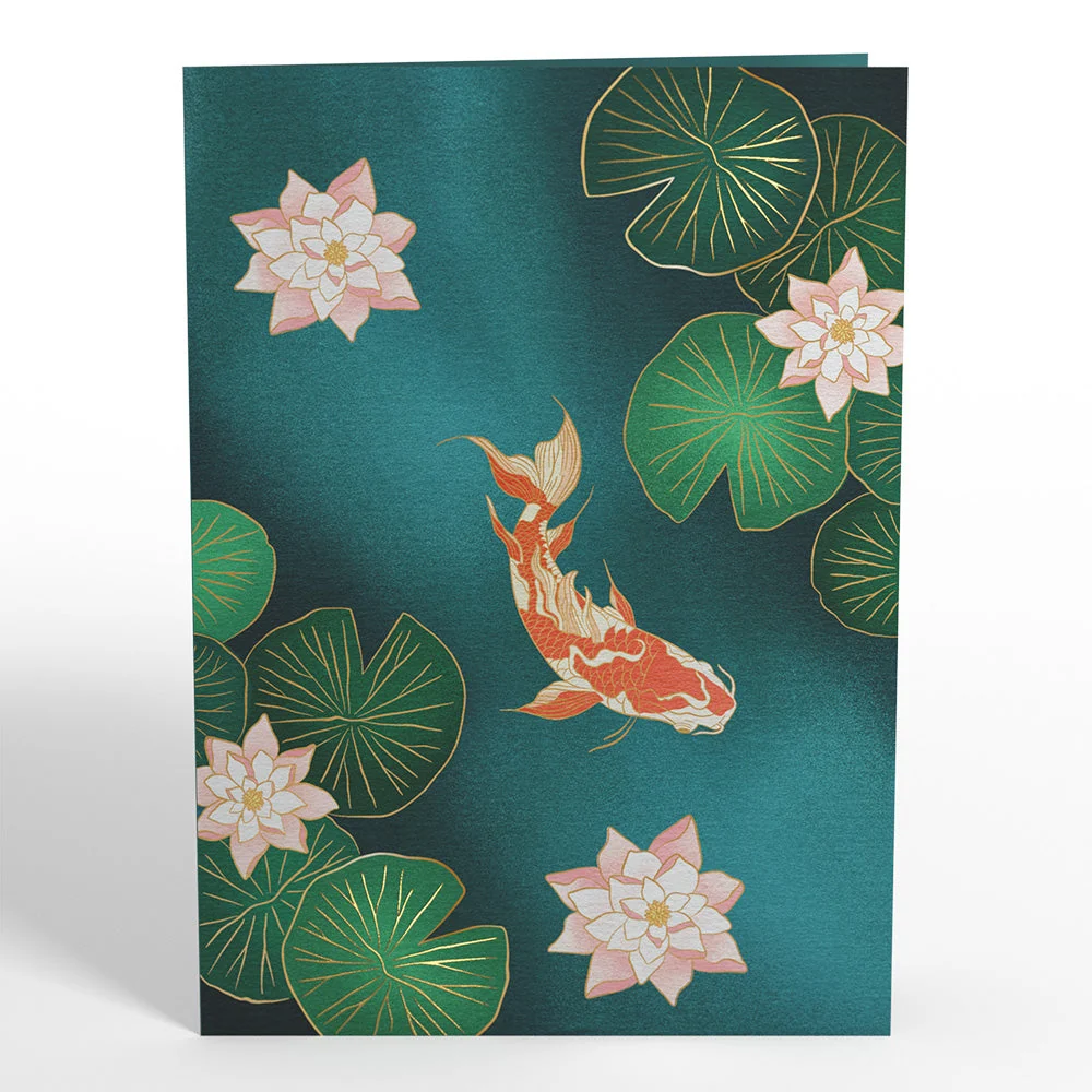 Lovepop Koi Fish and Lotus Pond Pop-Up Card - Image 4