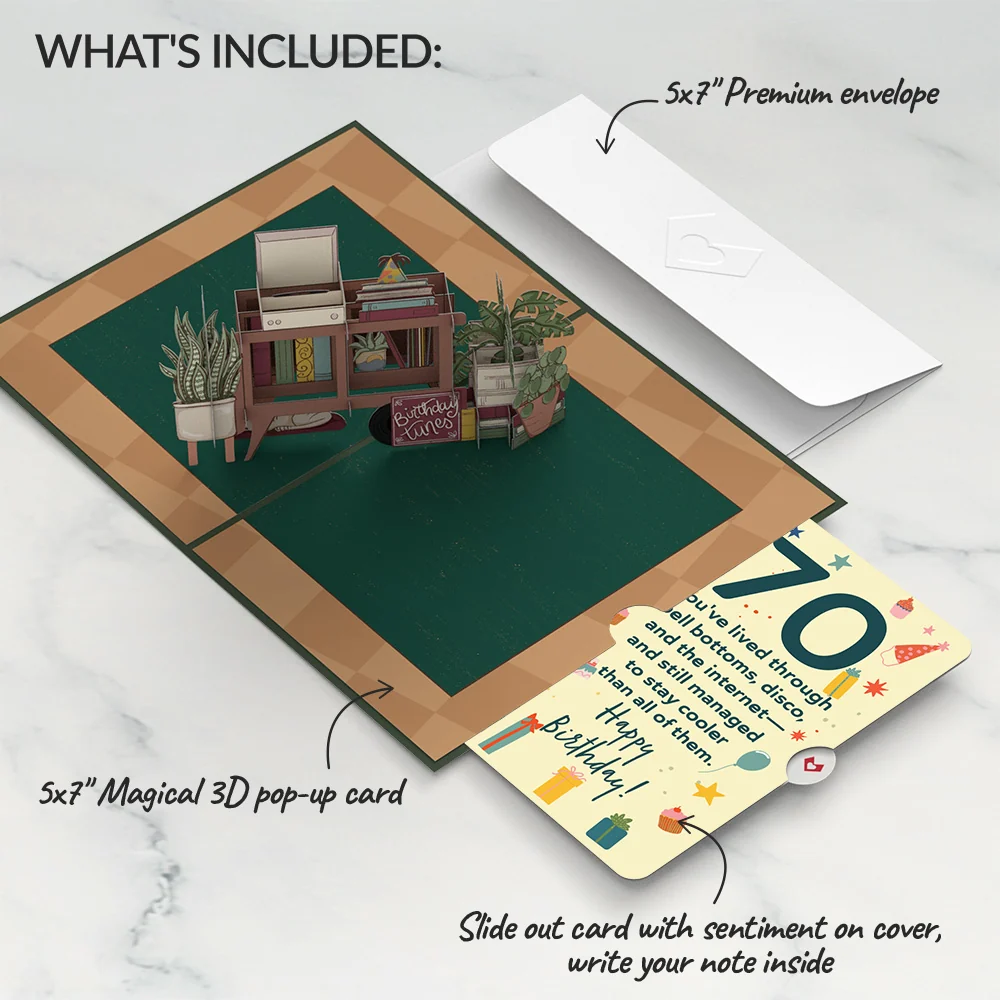 Lovepop 70th Birthday Houseplants Pop-Up Card and Sentiment Set - Image 2