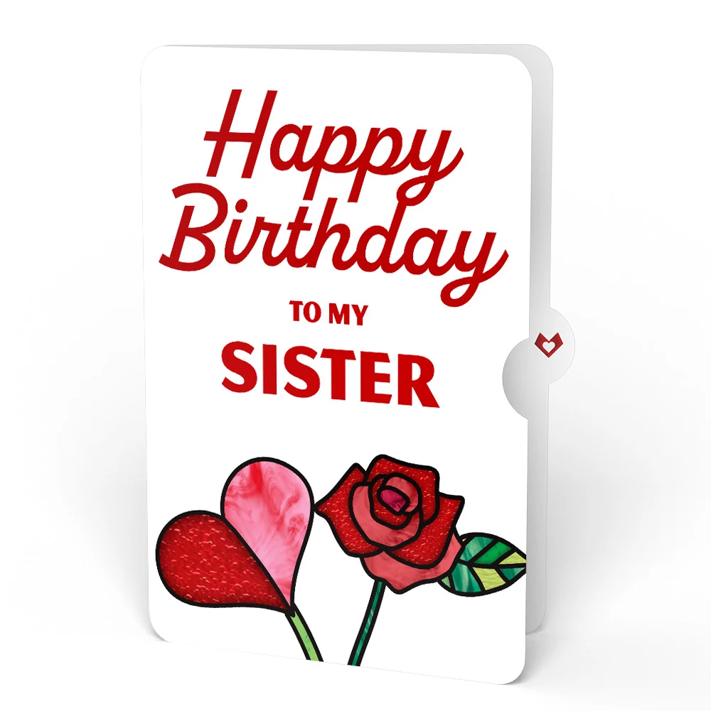 Lovepop Everlasting Rose Birthday HeartFelt Charm Card and Sentiment Set for Sister - Image 4