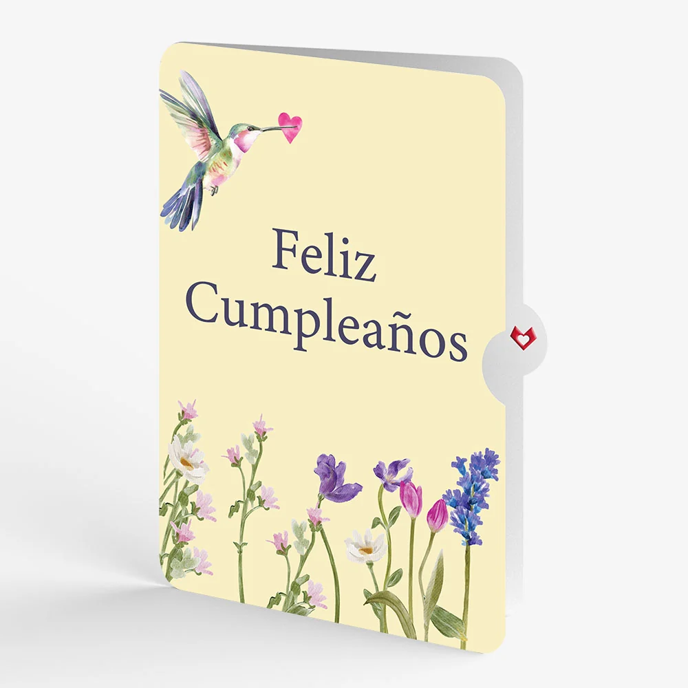 Lovepop Love in Bloom Hummingbird Pop-Up Card and Spanish Birthday Sentiment Set - Image 4