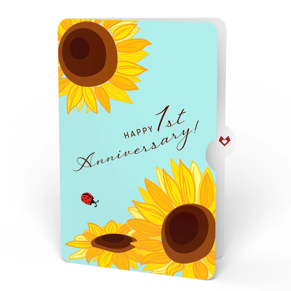 Lovepop Golden Sunflower 1st Anniversary Bouquet and Sentiment Set Vase - Image 4