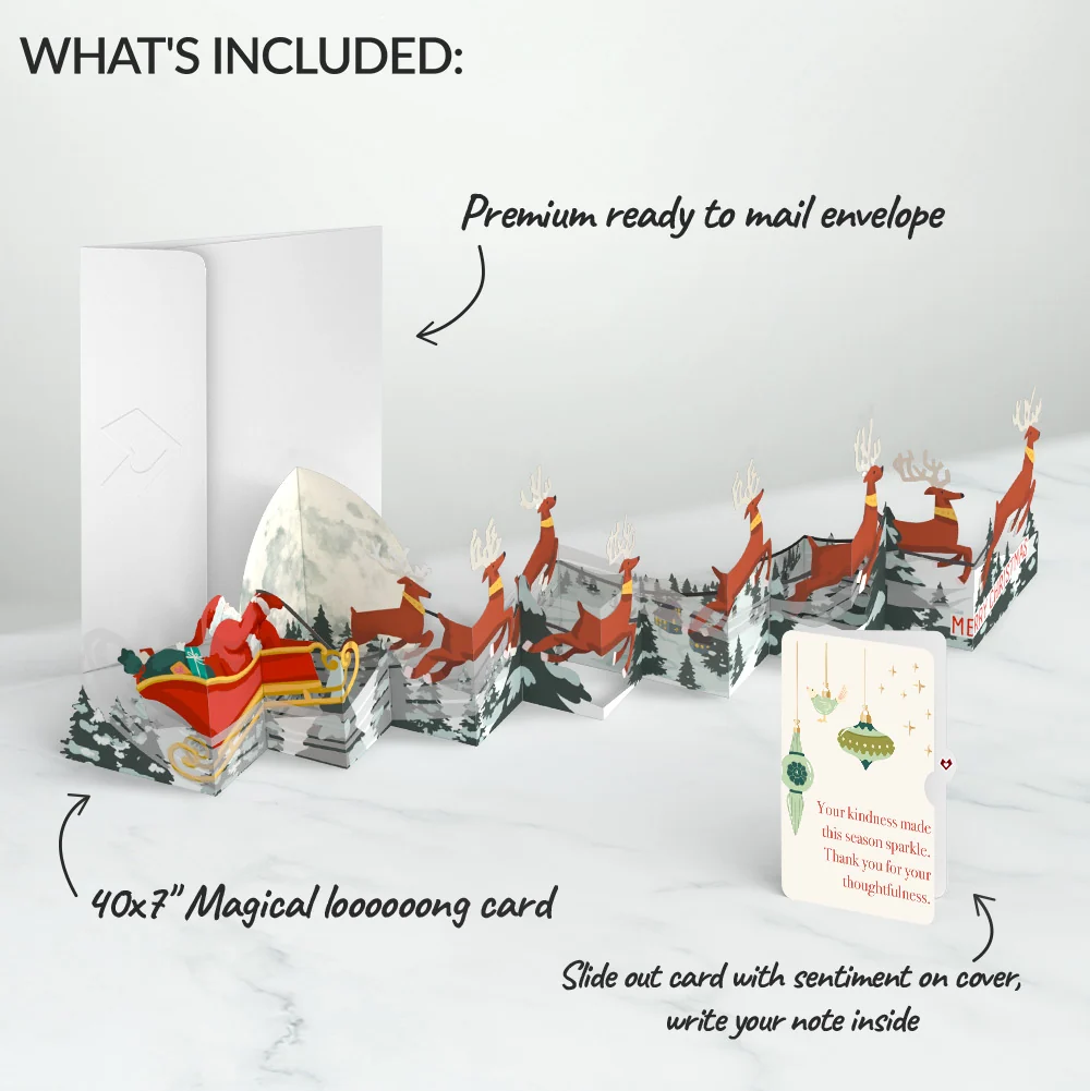 Lovepop Christmas Sleigh Ride Loooooong Card (Expands to 2 feet) and Sentiment Set - Image 2