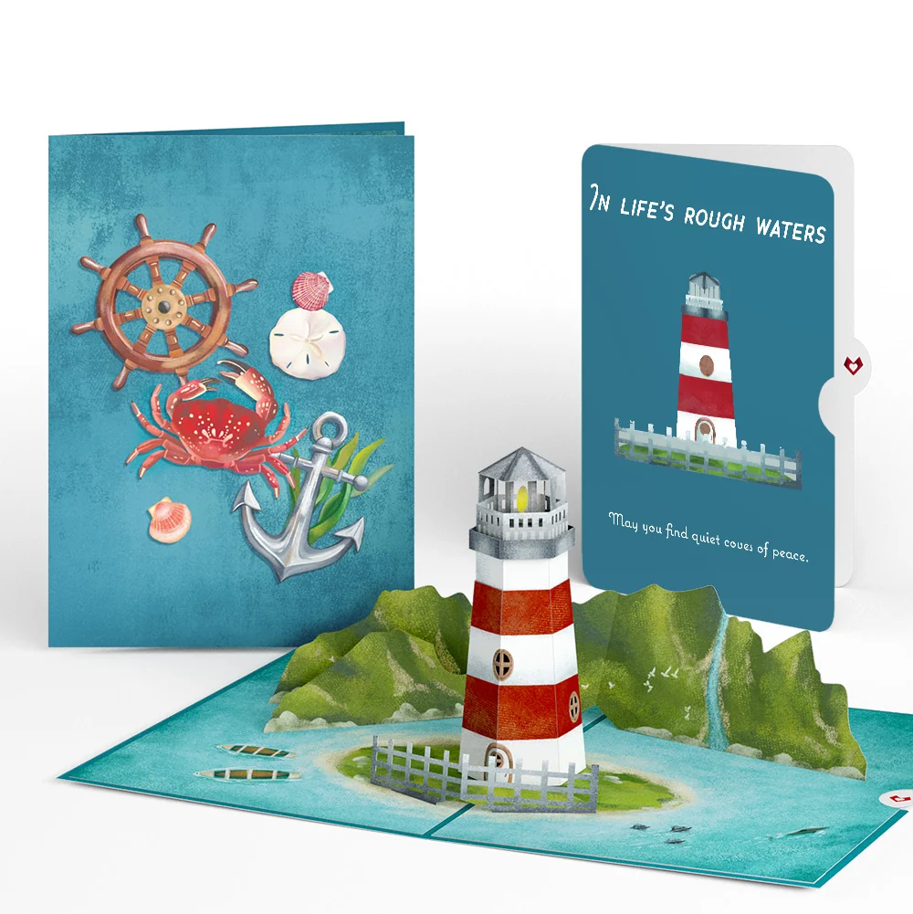 Lovepop Coastal Lighthouse Sympathy Pop-Up Card and Sentiment Set