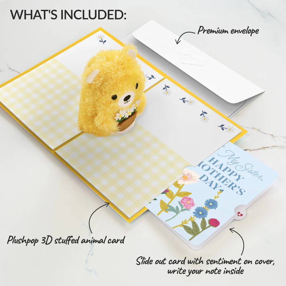 Lovepop Daisy Greetings Mother's Day Plushpop Card and Sentiment Set for Sister Pot - Image 2
