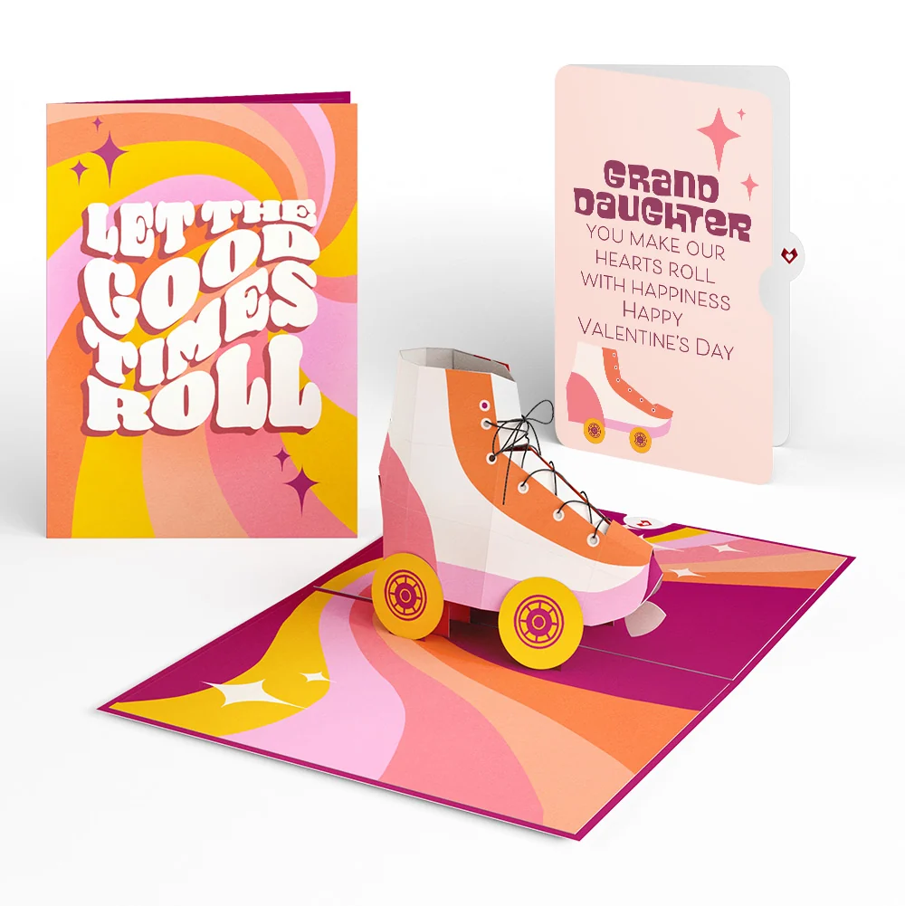 Lovepop Let the Good Times Roll Roller Skate Valentine Pop-Up Card and Sentiment Set for Granddaughter