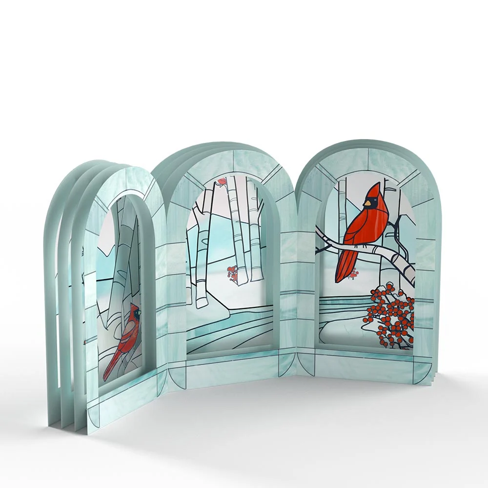 Lovepop Stained Glass Winter Cardinal Pop-Up Gift - Image 2