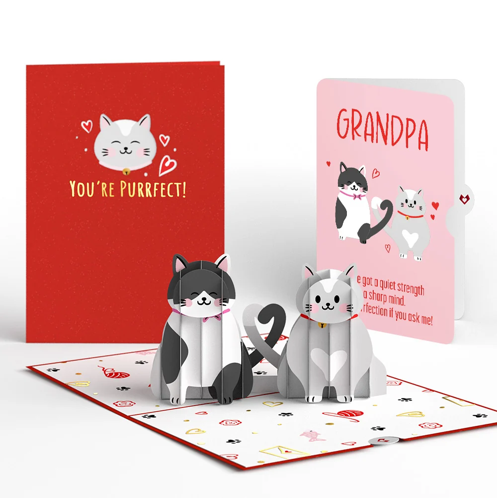 Lovepop Love Cats Appreciation Pop-Up Card and Sentiment Set for Grandfather