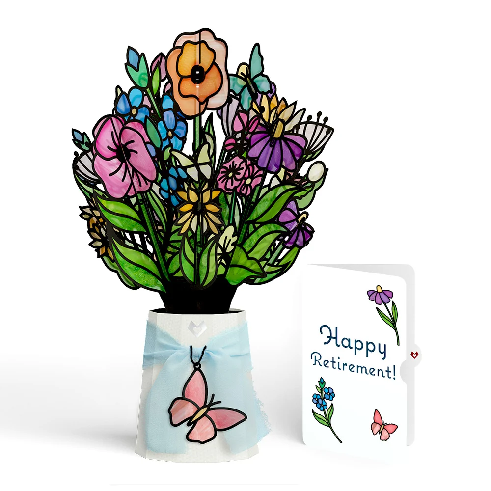 Lovepop Garden Glow Retirement Suncatcher Bouquet and Sentiment Set Glass