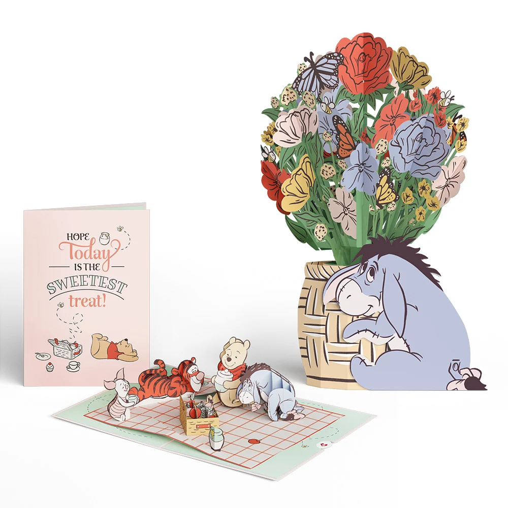 Lovepop Disney's Winnie the Pooh Sweetest Treat Pop-Up Card & Flower Buds Bouquet Bundle