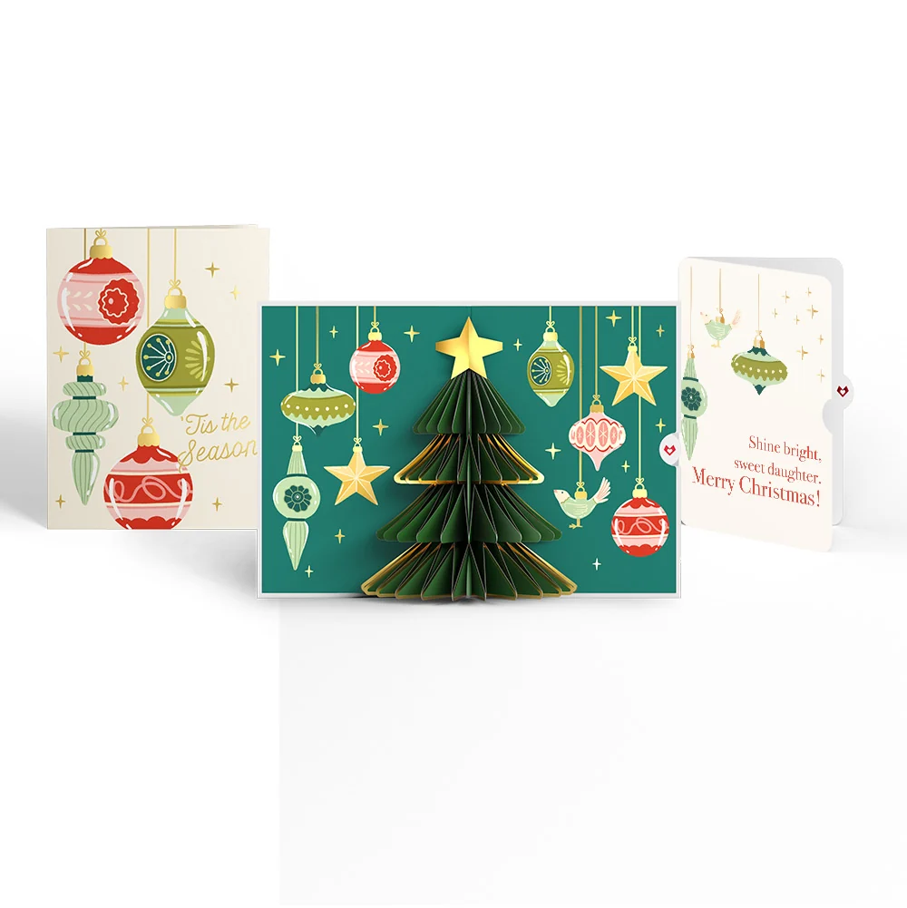 Lovepop Tis the Season Christmas Tree Pop-Up Card and Sentiment Set for Daughter Cream