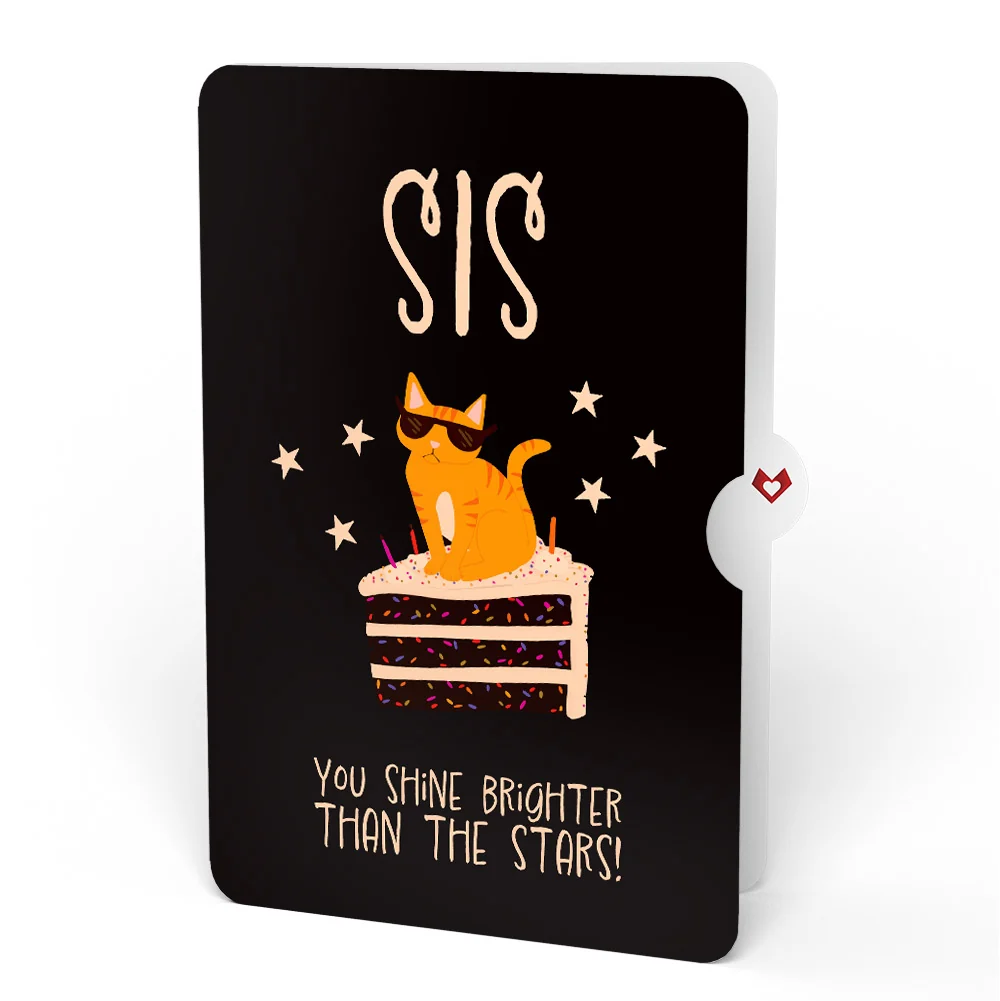 Lovepop Out of this World Birthday Cat Pop-Up Card and Sentiment Set for Sister - Image 4