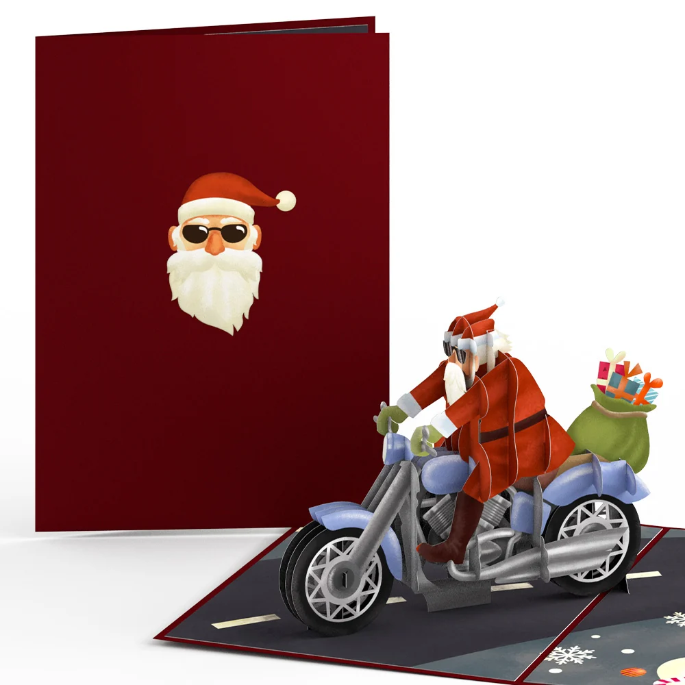 Lovepop Santa Motorcycle Pop-Up Card
