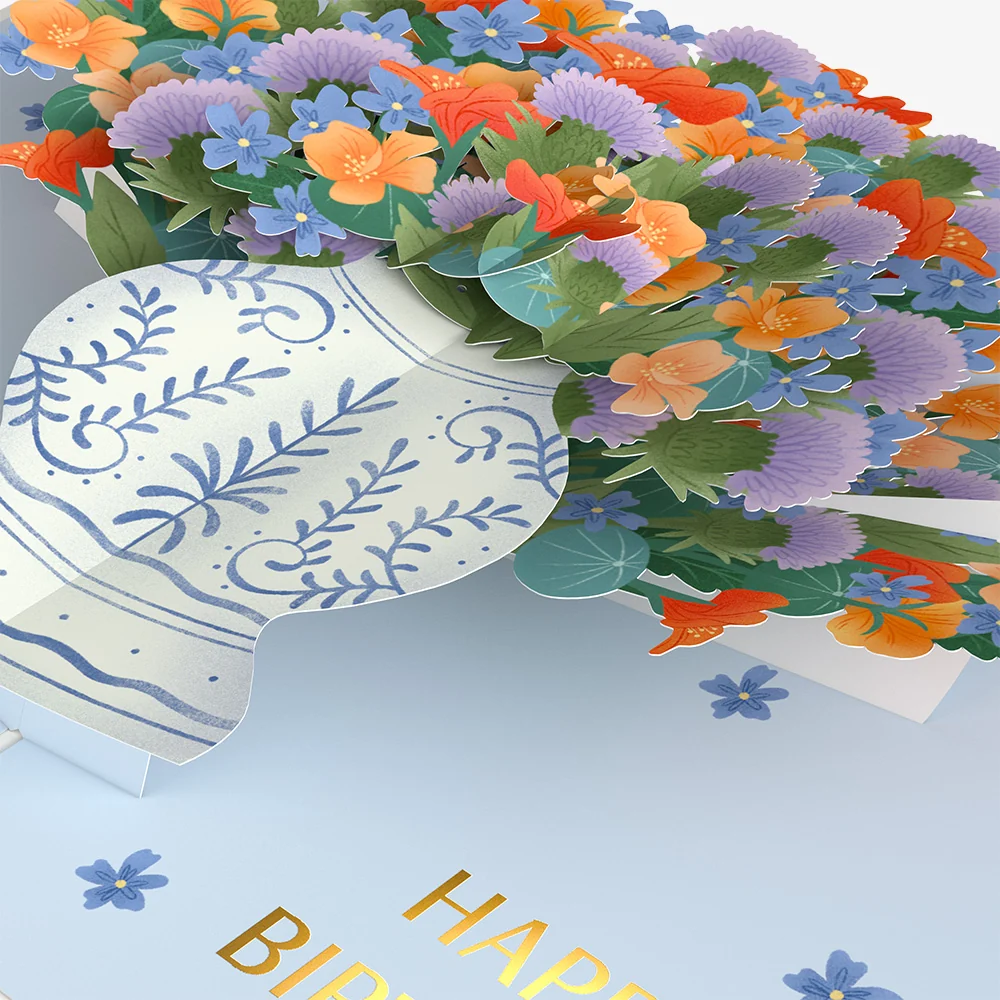 Lovepop Birthday Bouquet of Happiness Pop-Up Card and Sentiment Set for Daughter Vase - Image 3