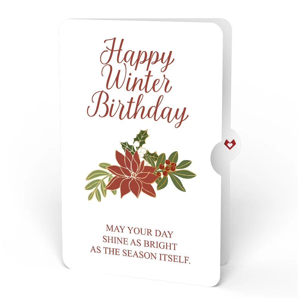Lovepop Poinsettia Shimmer Winter Birthday Suncatcher Bouquet and Sentiment Set Glass - Image 4