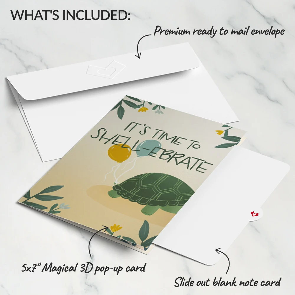 Lovepop Shell-ebrate Birthday Turtle Pop-Up Card - Image 6