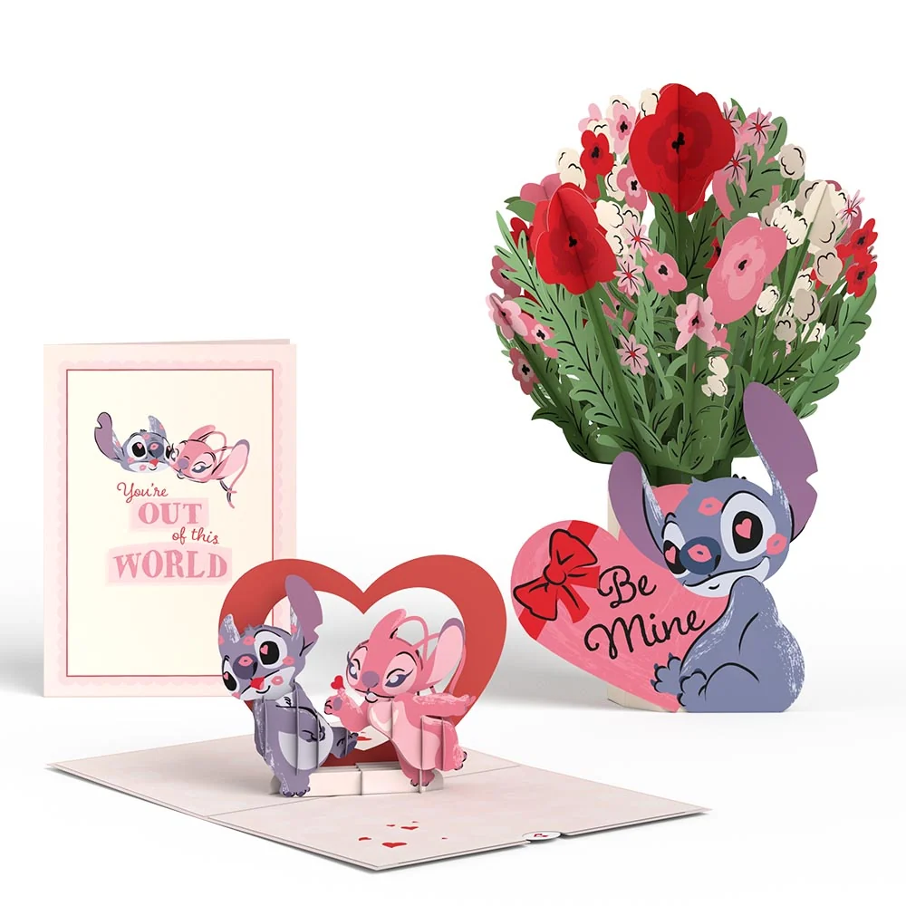 Lovepop Disney’s Stitch Be Mine Pop-Up Card & Flower Buds Bouquet Bundle