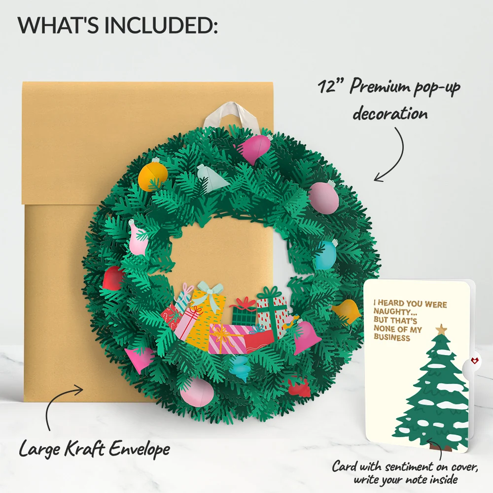 Lovepop Christmas Joy Wreath and Funny Tree Sentiment Set Cream - Image 2
