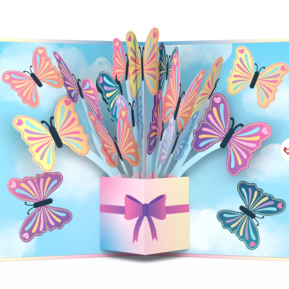 Lovepop Act Like It's Your Birthday Butterflies Pop-Up Card and Sentiment Set - Image 3