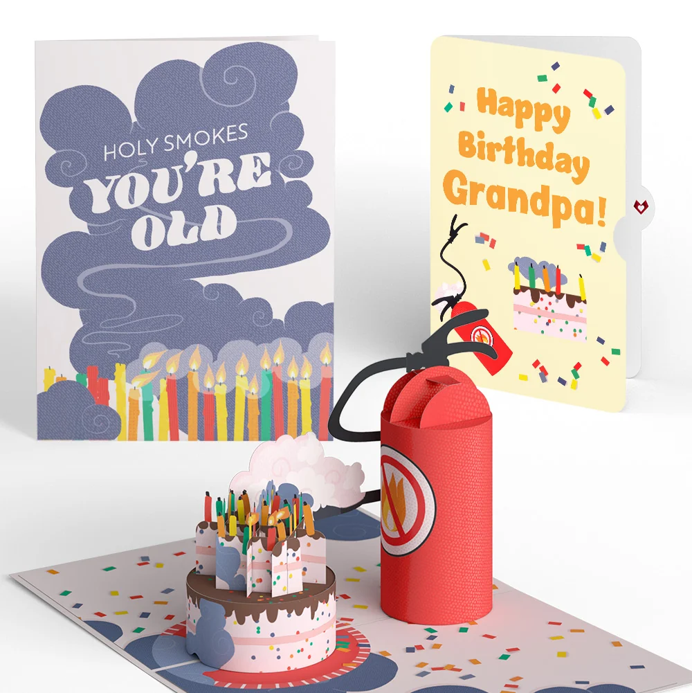 Lovepop Holy Smokes You're Old Birthday Pop-Up Card and Sentiment Set for Grandfather Candle