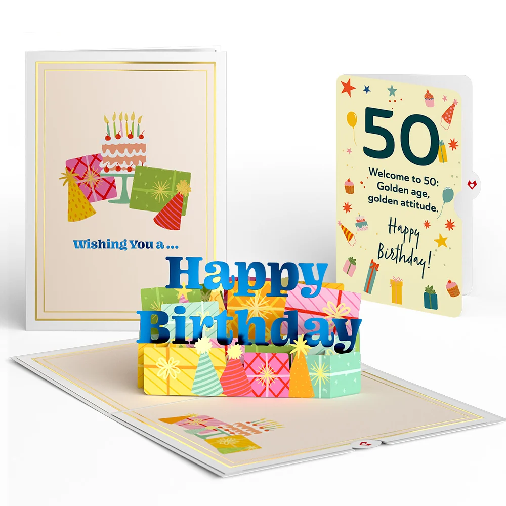 Lovepop Wishing You a Happy 50th Birthday Pop-Up Card and Sentiment Set