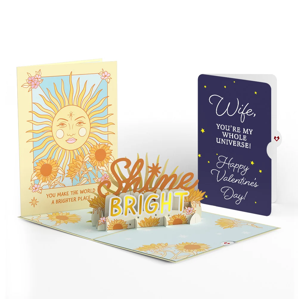 Lovepop Shine Bright Valentine Pop-Up Card and Sentiment Set for Wife