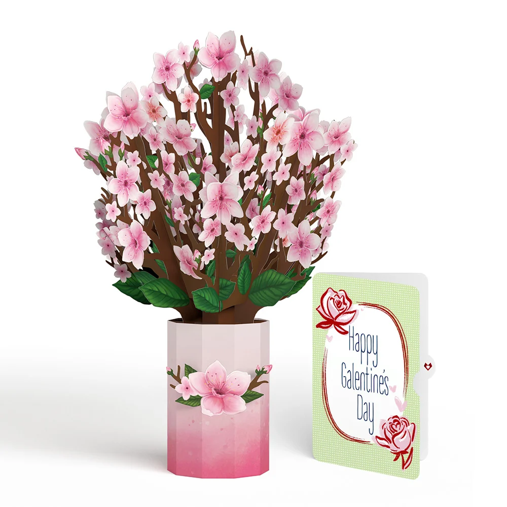 Lovepop Cherry Blossom Galentine's Day Bouquet and Sentiment Set for Friend Vase