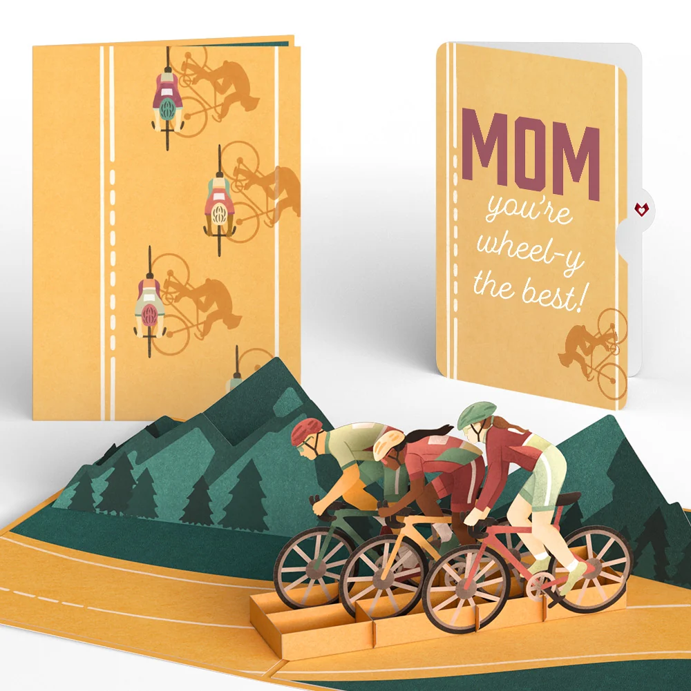 Lovepop On the Ride Biking Pop-Up Card and Sentiment Set for Mom Bicycle