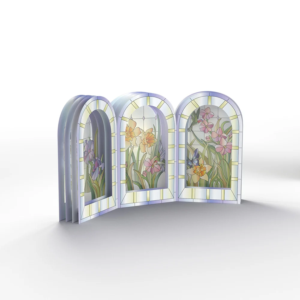 Lovepop Stained Glass Floral Triptych Pop-Up Gift - Image 5