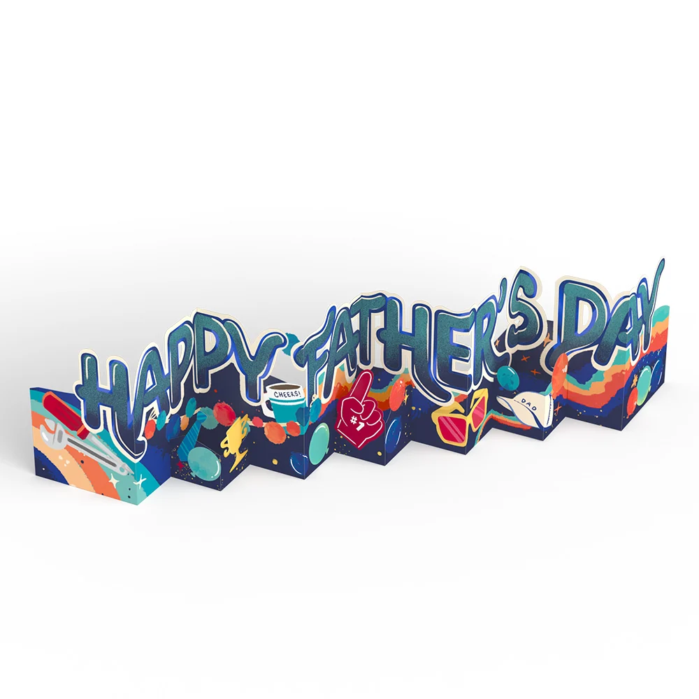 Lovepop Happy Father's Day Loooooong Card (Expands to 2 feet) Coffee - Image 6