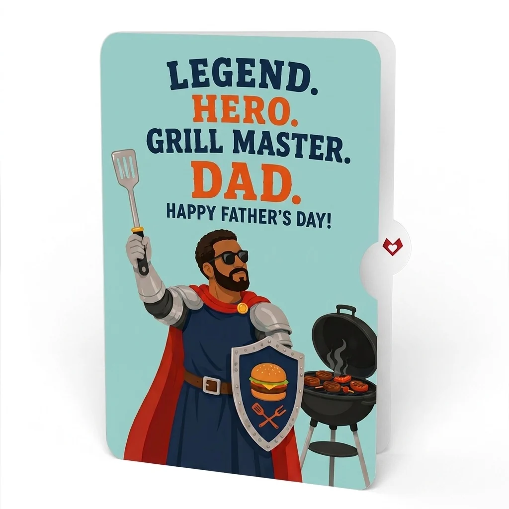 Lovepop Best Flippin' Dad Father's Day Pop-Up Card and Grill Master Hero Sentiment Set Utensil - Image 4