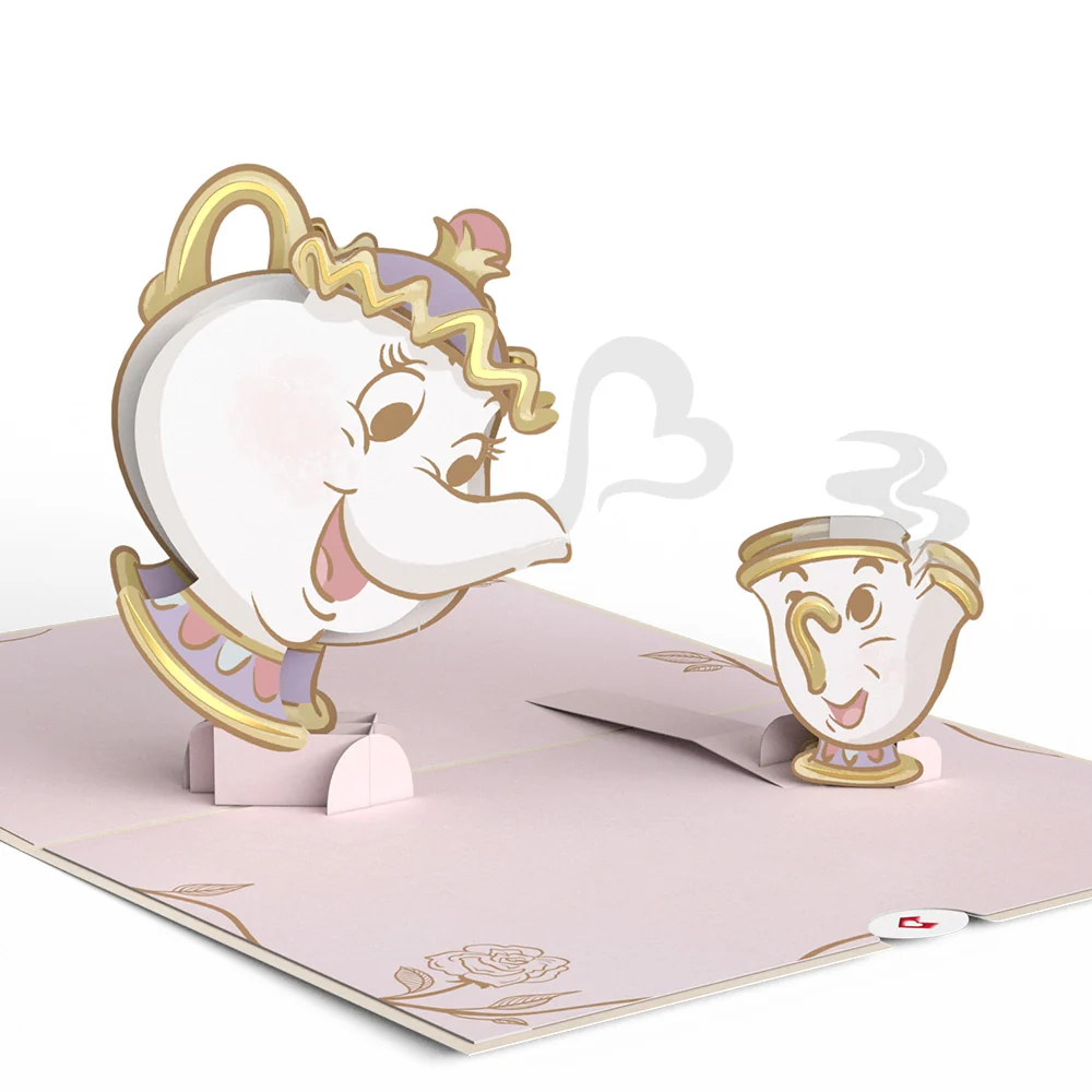 Lovepop Disney's Beauty and the Beast Potts of Love Pop-Up Card Cream - Image 2