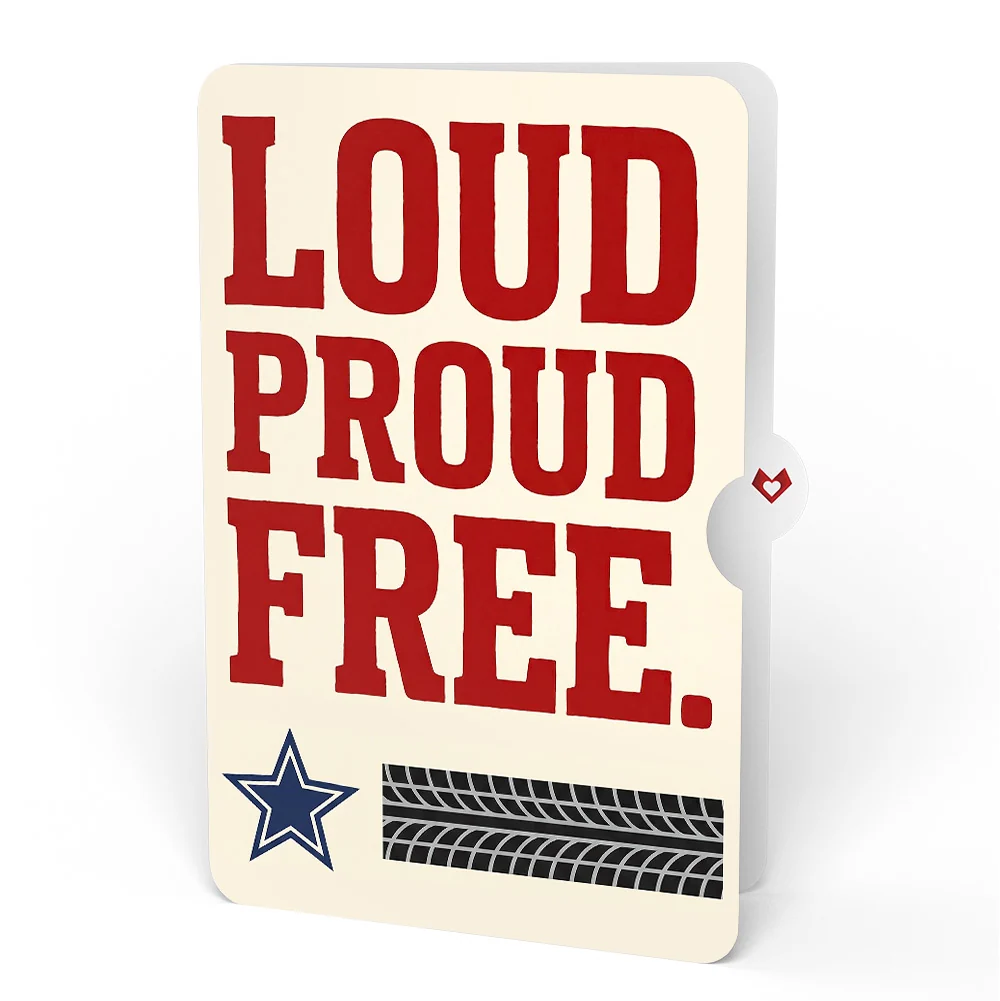 Lovepop American Motorcycle 4th of July Pop-Up Card and Proud to Be Free Sentiment Set Cream - Image 4
