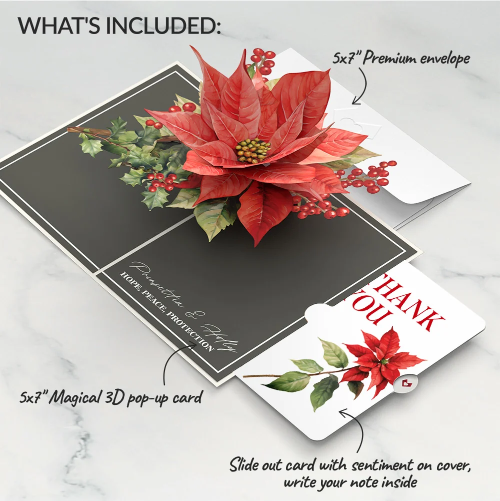 Lovepop Born to Bloom: December Birth Month Flowers Thank You Pop-Up Card and Sentiment Set - Image 2
