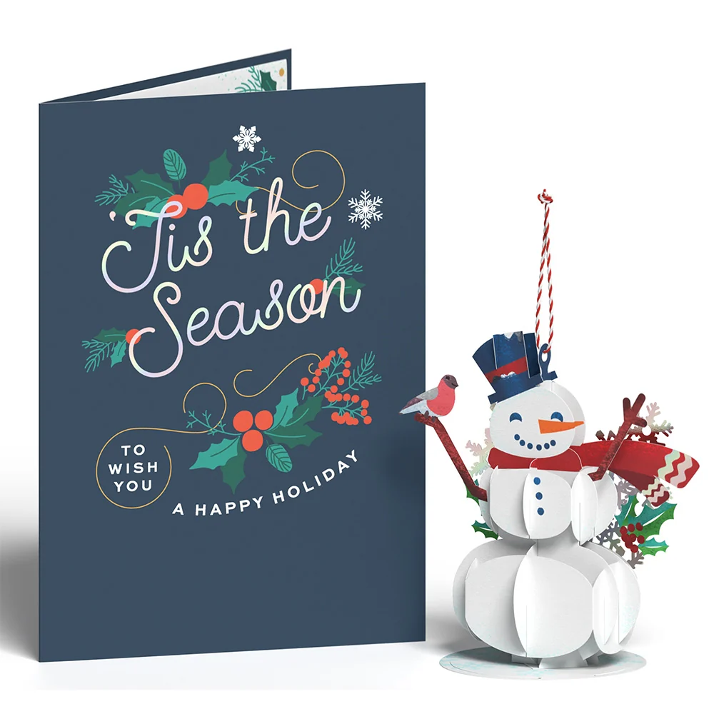 Lovepop Wish You a Happy Holiday Snowman Slicegami Ornament Card