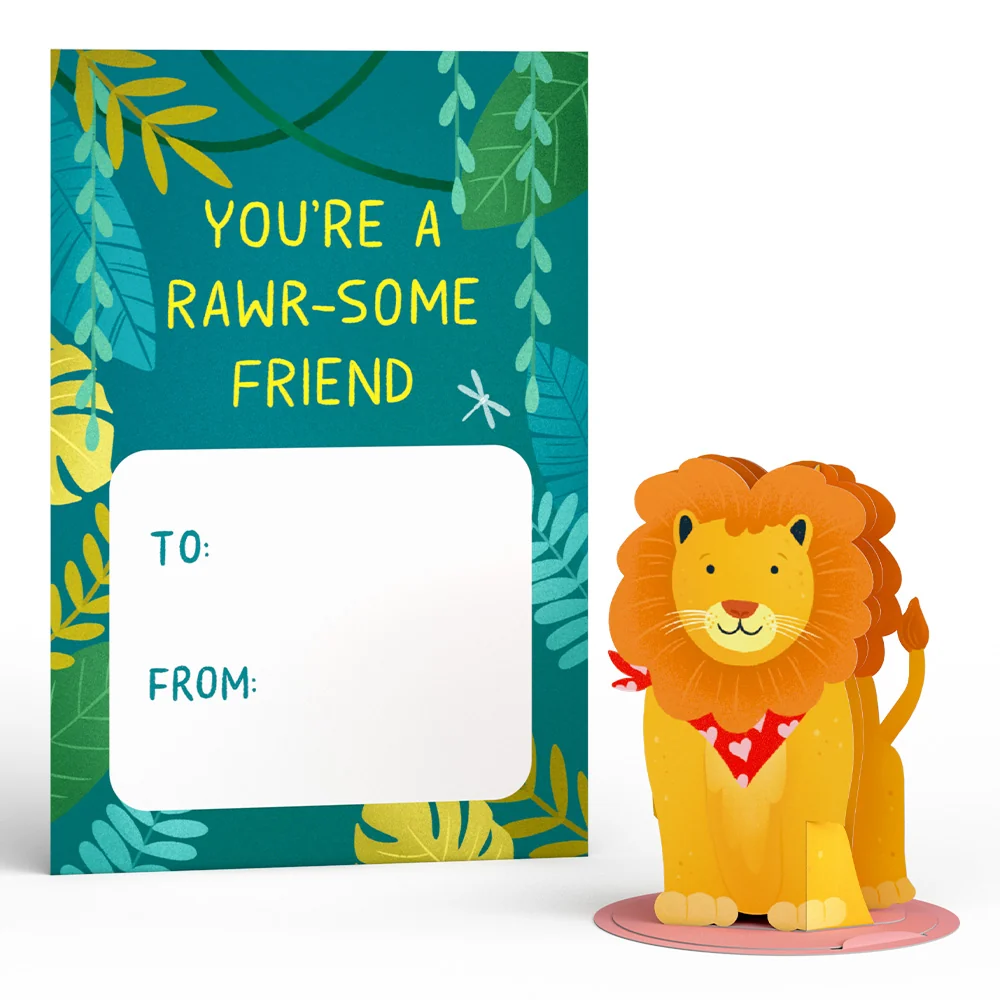 Lovepop Valentine’s Day Safari Assorted Cards Kids Classroom 24-Pack - Image 2