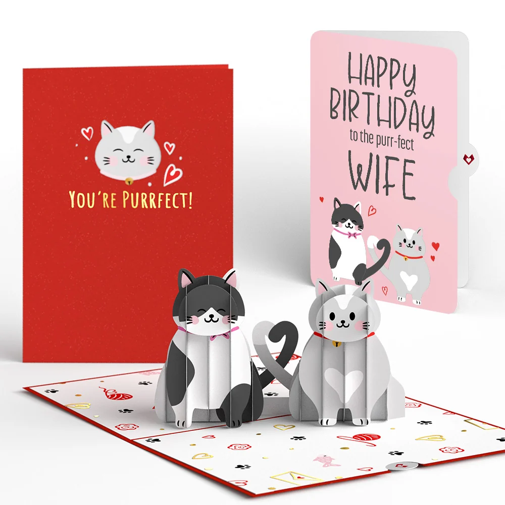 Lovepop Love Cats Birthday Pop-Up Card and Sentiment Set for Wife