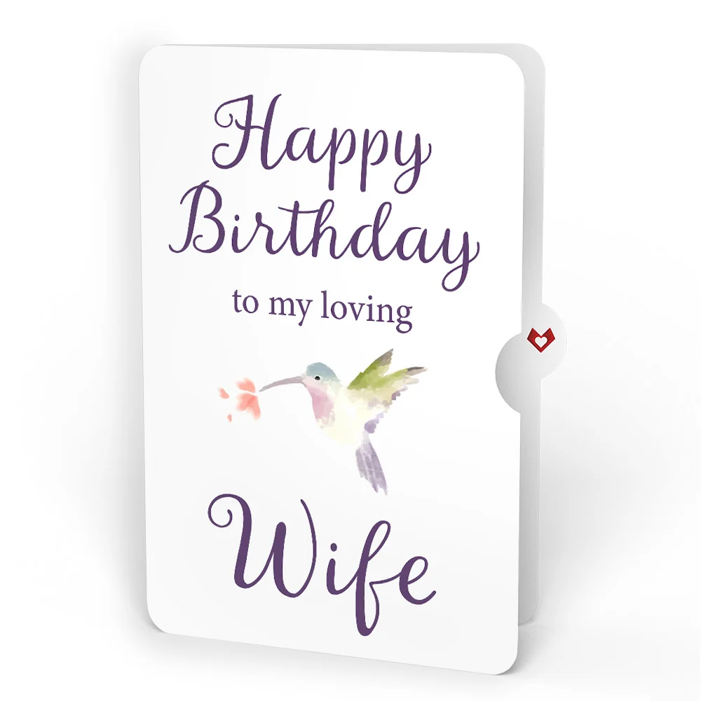 Lovepop Lupine Hummingbird Birthday Pop-Up Card and Sentiment Set for Wife - Image 4