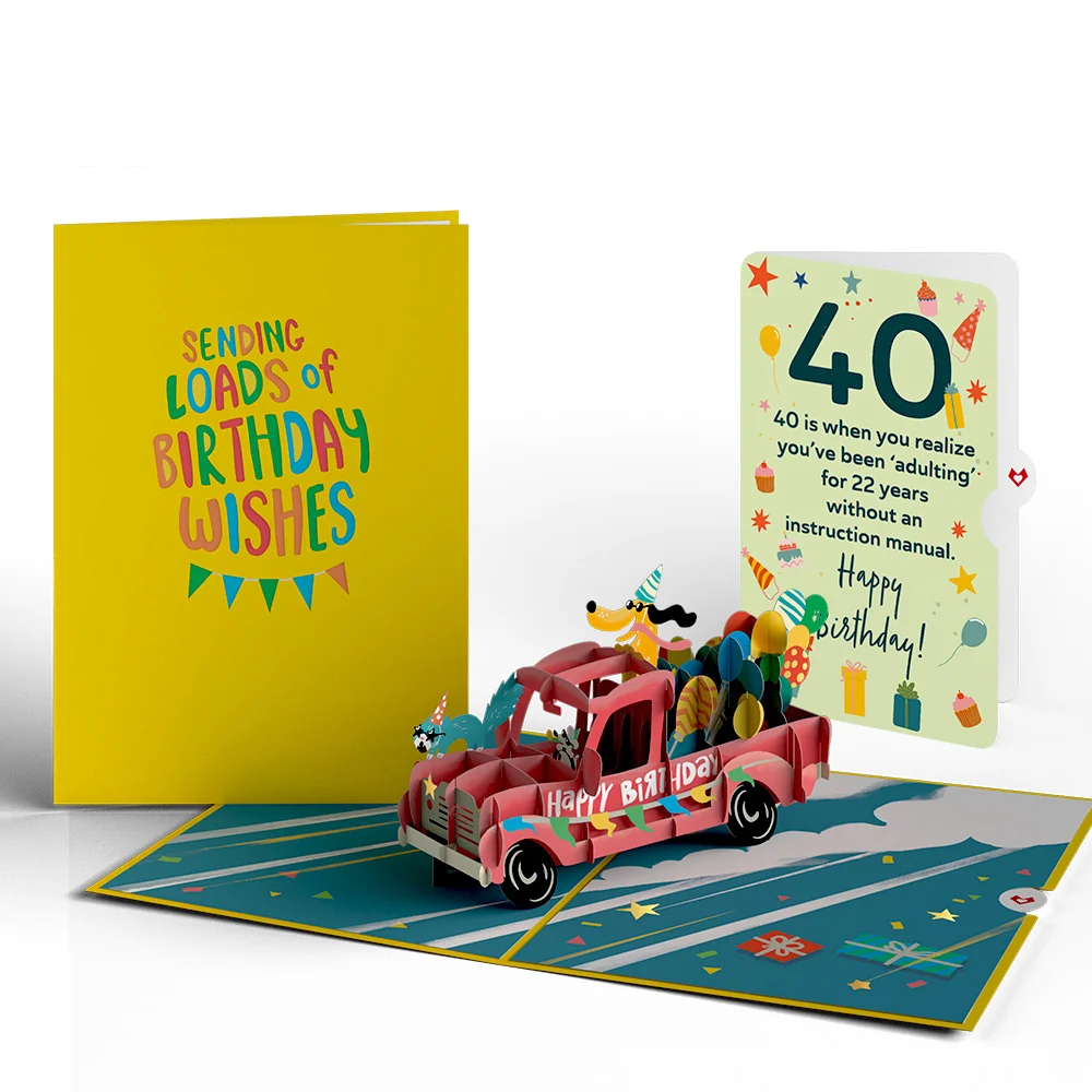 Lovepop 40th Birthday Truck Pop-Up Card and Sentiment Set