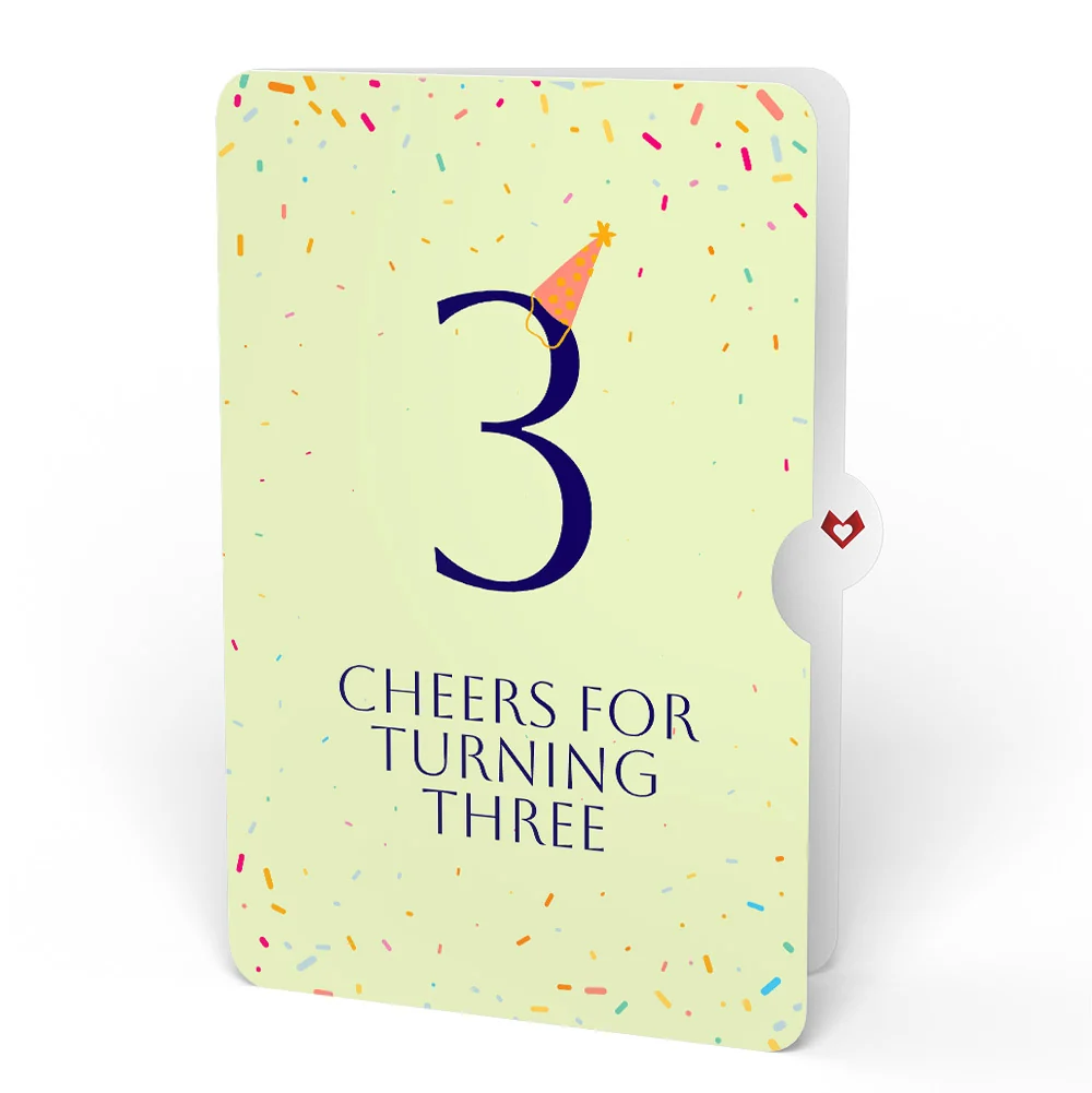 Lovepop Wishing You a Happy 3rd Birthday Music and Lights Pop-Up Card and Party Hat Sentiment Set Candle - Image 4