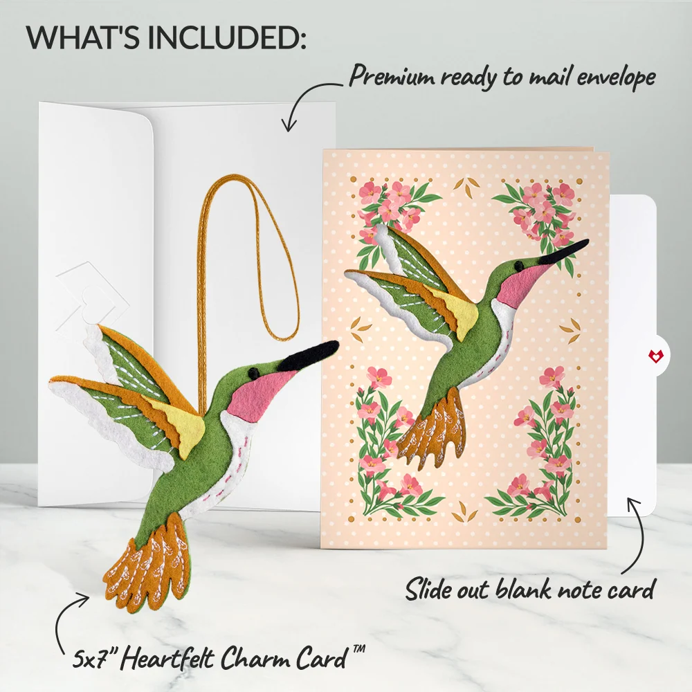 Lovepop Serene Hummingbird HeartFelt Charm Card - Image 8