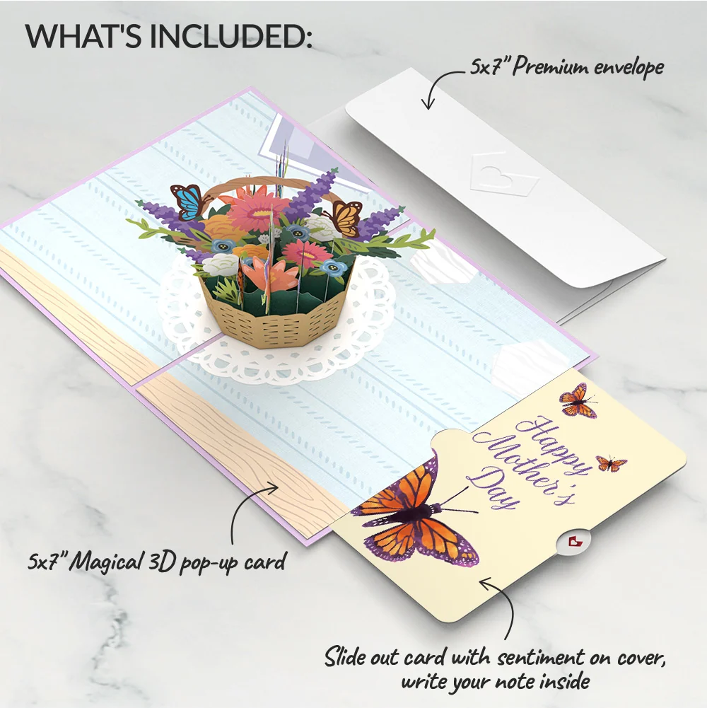 Lovepop Flower Basket Mother’s Day Pop-Up Card and Sentiment Set for Mom - Image 2