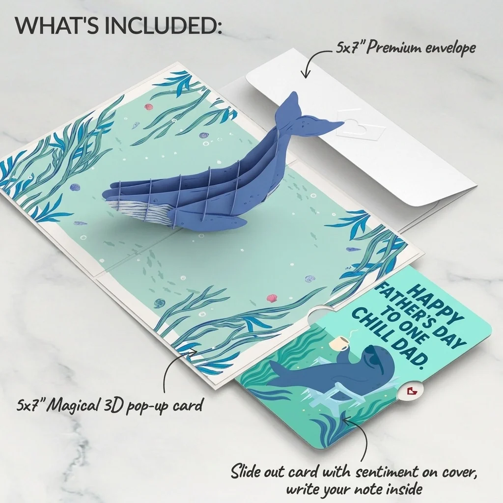 Lovepop Whale Beneath the Waves Father's Day Pop-Up Card and Sentiment Set for Dad Chair - Image 2