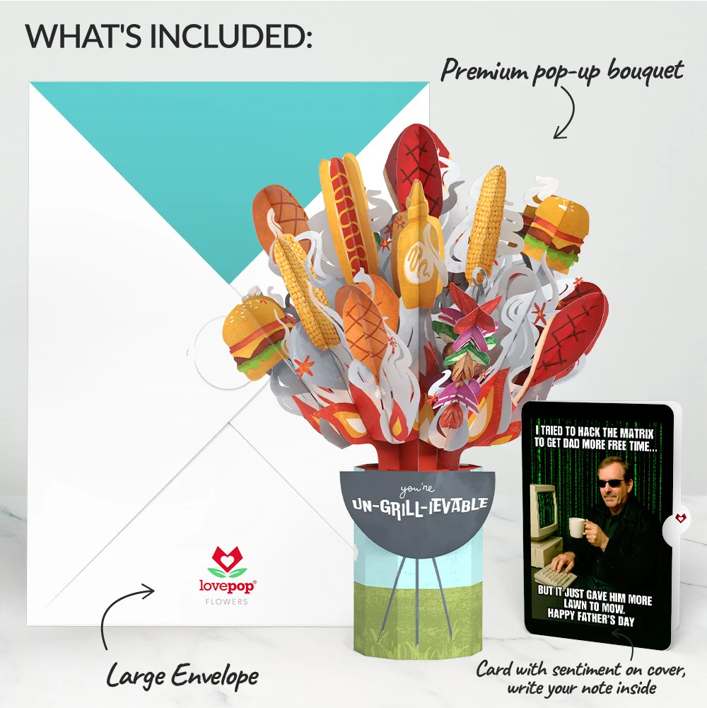 Lovepop Grill Master Father's Day Bouquet and Matrix Hacker Sentiment Set - Image 2