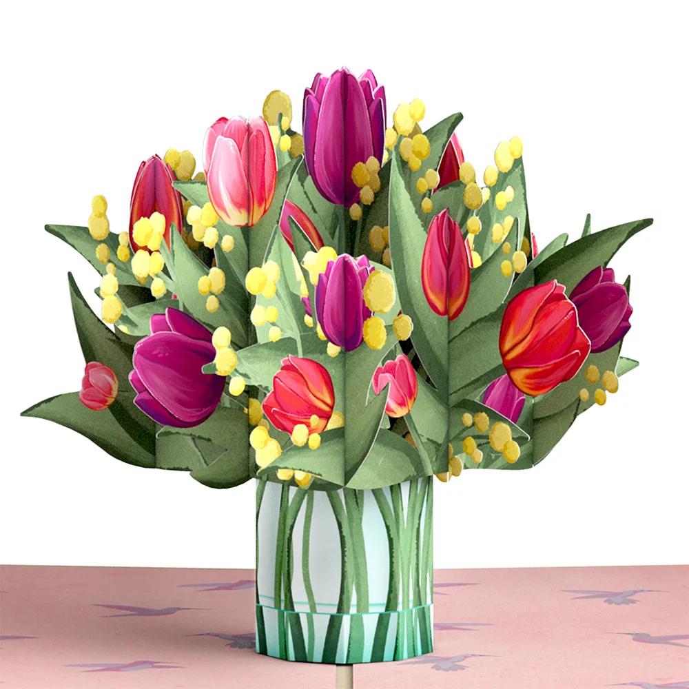 Lovepop Cheerful Tulips Pop-Up Card Vase - Image 2