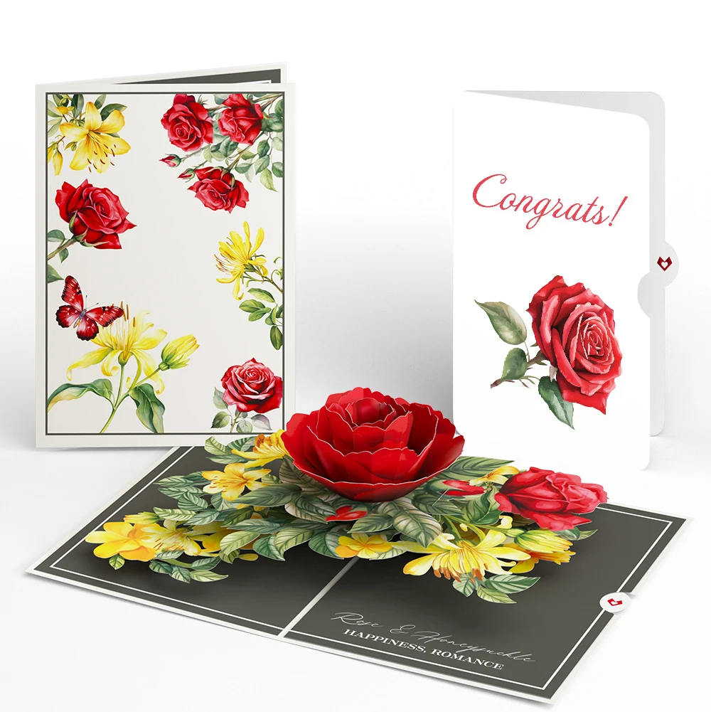 Lovepop Born to Bloom: June Birth Month Flowers Congratulations Pop-Up Card and Sentiment Set Cream